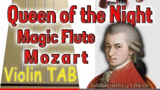 Der Holle Rache Queen of the Night   Magic Flute  Mozart  Violin  Play Along Tab Tutorial [upl. by Jarid64]