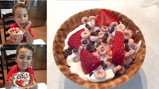 Breakfast Sundaes With Fruit Yogurt and Cheerios Cereal Healthy Kid Friendly Breakfast Recipes [upl. by Vanden859]