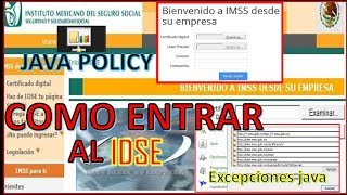 COMO ENTRAR AL IDSE Y CONFIGURAR JAVA JAVAPOLICY [upl. by Anatola]