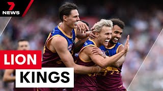 All the highlights Lions deliver 60point walloping of the Swans in AFL grand final  7NEWS [upl. by Lowe]