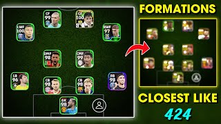 Closest Formations to 424 in eFootball 2024 mobile 😍  eFootball Best Formations [upl. by Azeel]