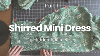 Part 1  Learn To Sew A Strapless Mini Dress With Hidden Pockets  Joann Shirred Dress Sewing [upl. by Aneala]