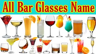 Types of Bar Glasses amp Goblets with Name Capacity amp Use  Bar Cocktails Mocktails Drinking Glass [upl. by Olgnaed]