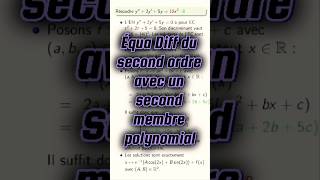 Équation différentielle du second ordre avec un second membre polynomial cpge maths pcsi mpsi [upl. by Ettennad]