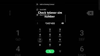 how to check telenor sim number telenot checknumber easyway ✅ [upl. by Yrhcaz706]