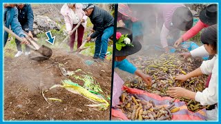 Así se PREPARA la PACHAMANCA a la TIERRA en HUANCAVELICA😋🍲 [upl. by Liris]