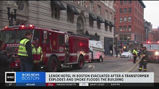 Boston hotel evacuated after transformer explodes and building floods with smoke [upl. by Auof]