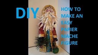 Papier Mache QUAINT SANTA FIGURE Christmas figure Father Christmas St Nick [upl. by Takeo]