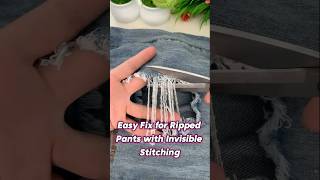 Easy Fix for Ripped Pants with Invisible Stitching sewingtips sewinghacks [upl. by Jamal135]