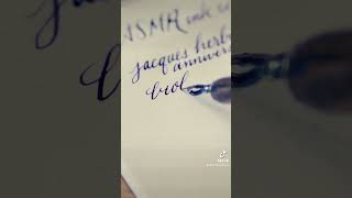 Jacques Herbin 1670 Anniversary Violet Imperial fountain pen ink swatching [upl. by Petras335]