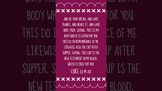 Bible Verse of the Day Luke 221920 ✝ [upl. by Aubin248]