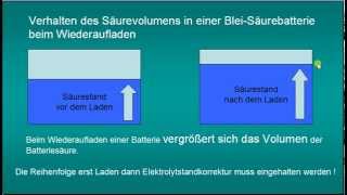 Verhalten des Säurevolumens einer Bleisäurebatterie beim Wiederaufl [upl. by Ehling]