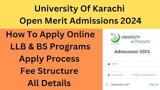 Karachi University Admissions 20232024  Karachi University Open Merit Admissions 20232024 [upl. by Sanborn871]