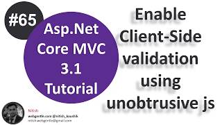 65 Client side validation in aspnet core using unobtrusive js  AspNet Core tutorial [upl. by Asilla]