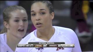 Texas vs Minnesota NCAA Volleyball SemiFinal 2015 Set 2 Part 2 [upl. by Nomma]