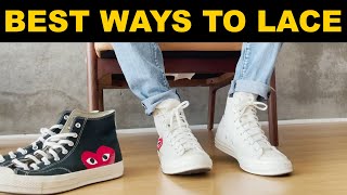 BEST WAYS TO LACE HIGH TOP CONVERSE  CDG [upl. by Reich]