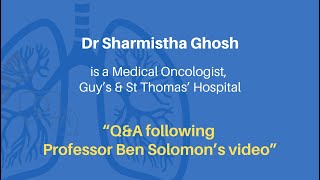 Dr Sharmistha Ghosh quotQampA from Professor Ben Solomons videoquot [upl. by Yrahcaz]