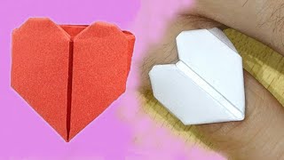 Paper Rings  Origami Heart Ring Tutorial  How to make a Paper Heart Ring [upl. by Ailyt]