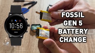 Fossil Gen 5 CarlyleJulianna Battery Change  Smartwatch [upl. by Flan727]