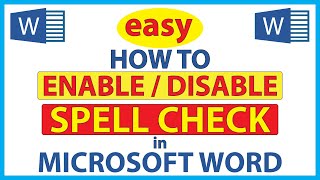 Microsoft Word How To Enable Or Disable Spell Check In Word  365 [upl. by Attenna]