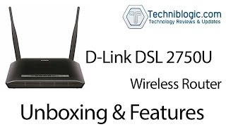 DLink DSL 2750U ADSL2 WiFi With USB N300 Wireless Router Unboxing amp Features [upl. by Enirehtahc]