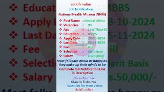 Medical Officer Job Notification [upl. by Anaillil494]