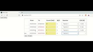 React  Editable Data Table navigation editing [upl. by Suiremed]