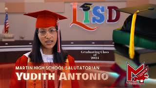 Martin HS Salutatorians MessageYudith Antonio [upl. by Ahsinel]