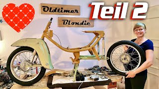 Simson Schwalbe KR 51 Bj 1964 Restauration Teil 2 Besonderheiten Fahrwerk Rad Nabe Oldtimer Blondie [upl. by Engleman]