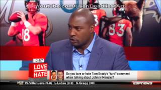 SportsNation  Tom Brady calls Johnny Manziel a turd  ESPN Sport First Take [upl. by Haas]