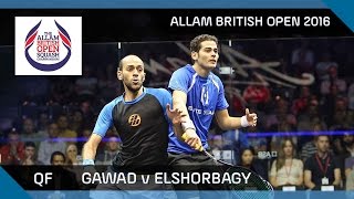 Squash Gawad v Mar Elshorbagy  Allam British Open 2016  QF Highlights [upl. by Kulsrud995]