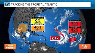 Kirk becomes a hurricane another tropical system may form soon [upl. by Ecinerev814]