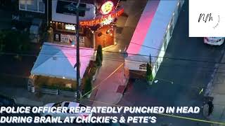 POLICE OFFICER REPEATEDLY PUNCHED IN HEAD DURING BRAWL AT CHICKIE’S amp PETE’S [upl. by Nylatsyrc117]