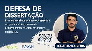 Defesa de Dissertação de Mestrado  Jonathan Silva de Oliveira [upl. by Eiwoh]