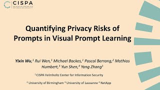 USENIX Security 24  Quantifying Privacy Risks of Prompts in Visual Prompt Learning [upl. by Ahseenyt]