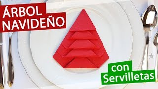 🎄 Cómo doblar una servilleta en forma de árbol de navidad [upl. by Maura]