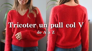 Tutoriel  Tricoter un pull avec col en V  le patron Academie [upl. by Clarabelle793]