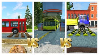 Double fladbet vs Man  Tractor vc Cars  Speedbupms vs Water  Train vs Ball BeamNGDrive 024 [upl. by Ellis862]