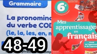 mes apprentissages en français 6 AP page 4849  Grammaire les pronoms COD et COI [upl. by Attenauqa]