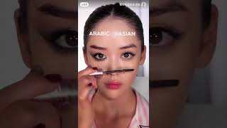 ARABIC VS ASIAN MAKEUP LOOK douyin douyinbeauty douyinmkaeup makeuptutorial [upl. by Blackington]