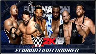 WWE 2K16  6Man Elimination Chamber Match  Gameplay [upl. by Lean]