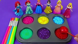 Satisfying ASMR  Mixing Disney Princess Colorful dress up  Sofia Ariel Cinderel Elsa Rapunzel [upl. by Jarib470]