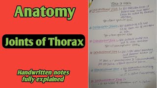 Joints of Thorax  Bones and Joints of Thorax  Anatomy  By Namita Ussara [upl. by Vachell]