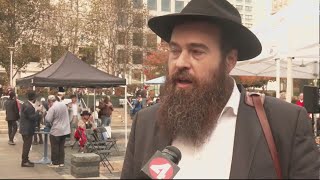 Hanukkah menorah lighting ceremony in San Francisco [upl. by Mehetabel]