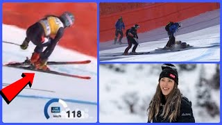 Cortina dAmpezzo Isabella Wright Crash  IsaBella Wright Airlifted After Crash in DH World Cup 🎿🚁 [upl. by Aicirtak]