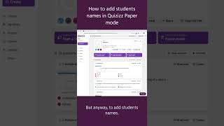 How to add students names in Quizizz Paper mode [upl. by Atrim]