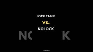 SQL LOCK TABLE Vs NOLOCK ✍️ [upl. by Esmaria]