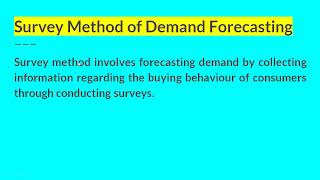 Survey Method of Demand Forecasting I Managerial Economics I AKTU [upl. by Kincaid]