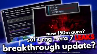 BREAKTHROUGH UPDATE NEW 130M AURA NEW SOLS RNG ERA 7 LEAKS [upl. by Wertheimer482]