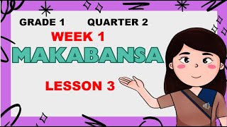 Matatag Curriculum GRADE 1 MAKABANSA QUARTER 2 WEEK 1 LESSON 3 [upl. by Alvera]